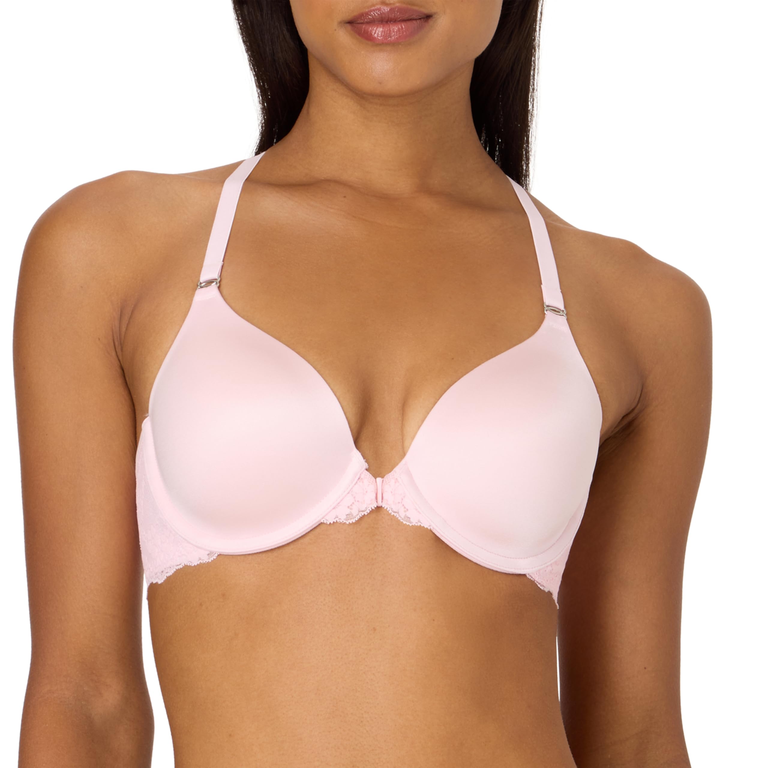 Maidenform Women's T-Shirt, One Fab Fit Racerback Underwire Bra, Lightly Lined, Front Closure, Ballerina Slipper, 40C