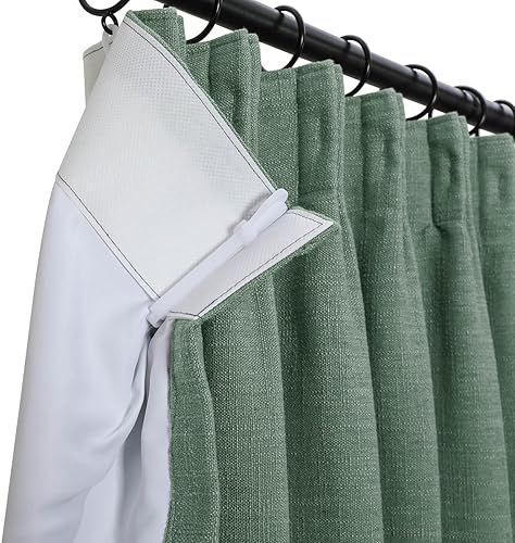 Miniatura 208 de Drapifytex Cortina plisada de lino sintético, cortina para oscurecer la habitación, 56 pulgadas de ancho x 96 pulgadas de largo, cortina de cobre 26