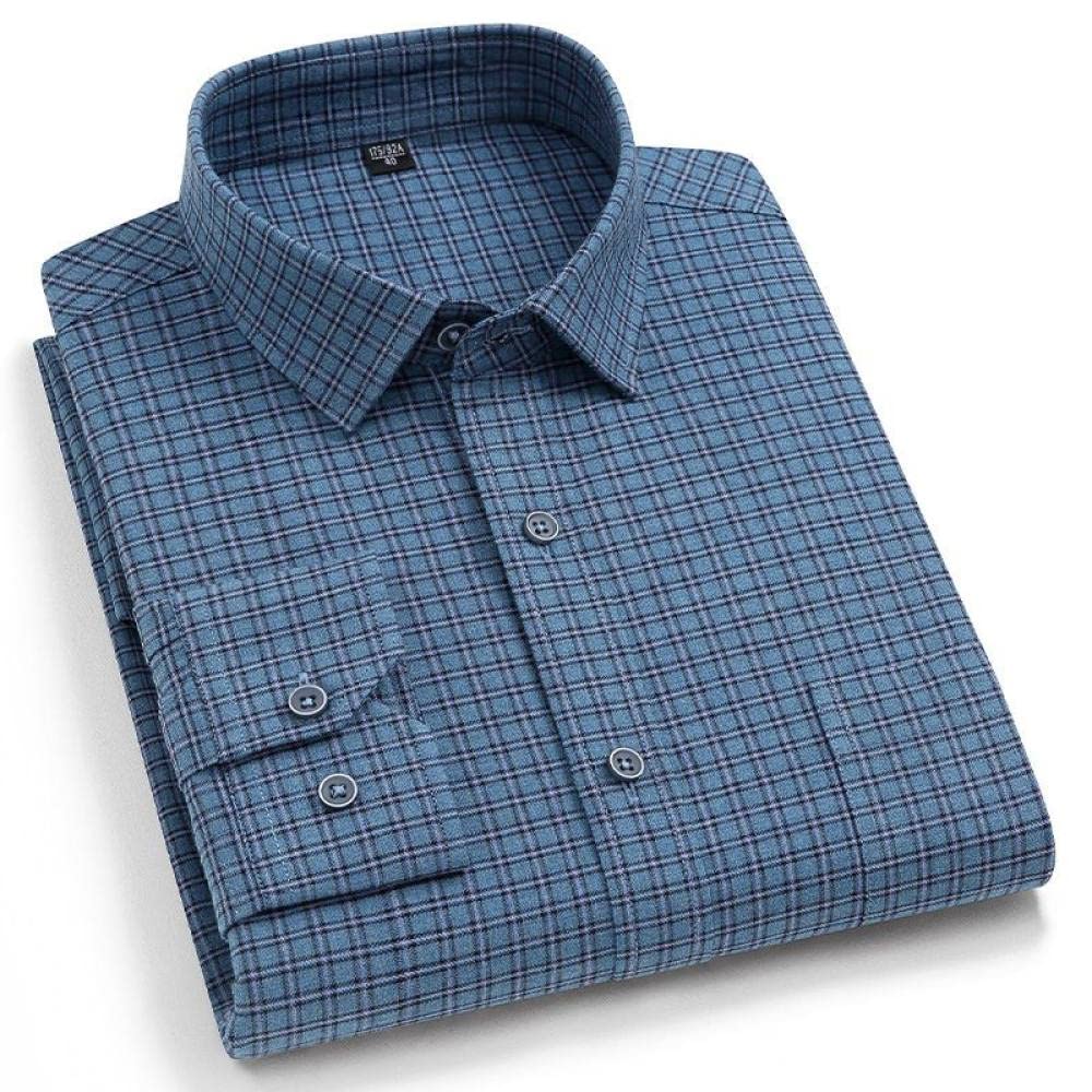 Camicia In Cotone A Maniche Lunghe Da Uomo,Camicia Casual A Maniche Lunghe Da Uomo, Camicie Di Flanella Di Cotone Scozzese A Maniche Lunghe Da Uomo Camicie Casual Intelligenti Con Taschino Sul Petto