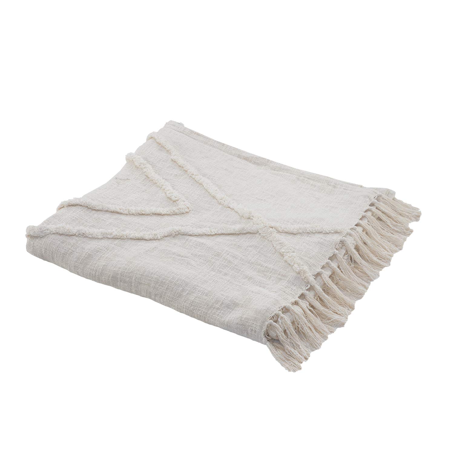 LR Home Solid Ivory Dazzling Diamond King Size Coverlet, 90