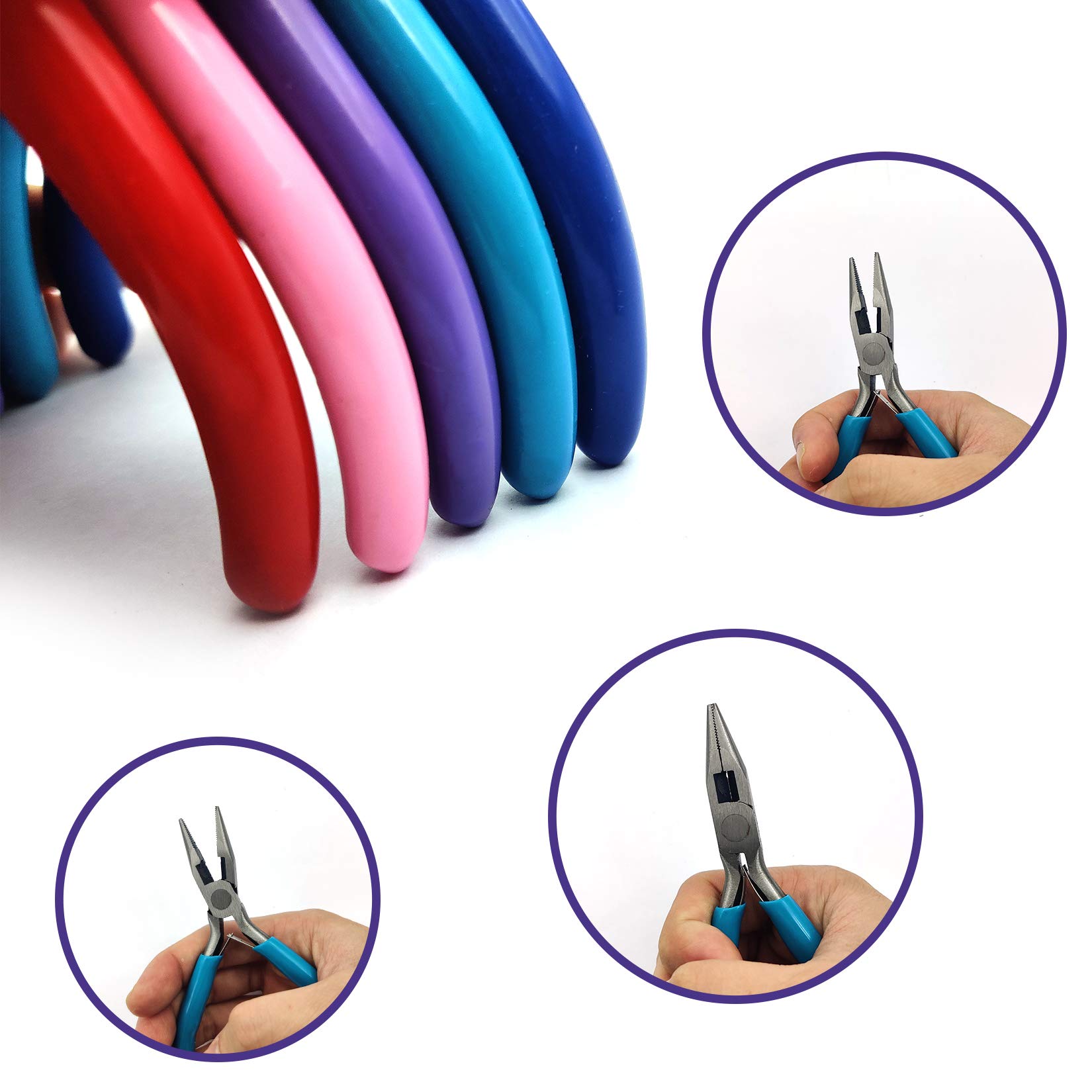 Kit De 5 Pinces à Bijoux - Coupe-fil, Bec Rond, Effilé, Courbé Et Plat - Ideál Bricolage Et Réparation