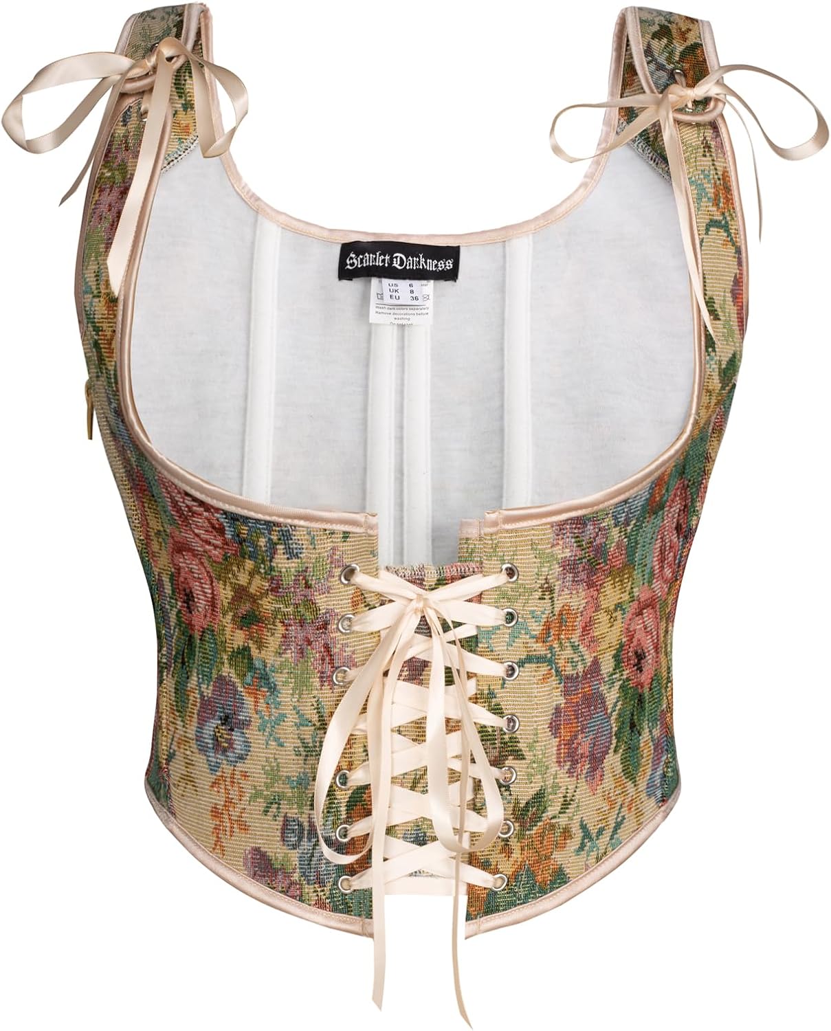 Scarlet Darkness Women's Underbust Corset Top Renaissance Medieval Lace-up Boned Fairycore Pirate Corsets