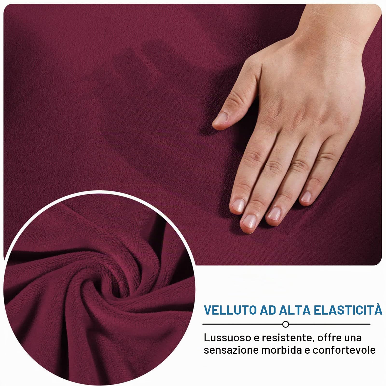 Velluto Copri Ottomano, Elasticizzato Quadrato Copertura Protettiva Per Sgabello Spessa Calore Copri Poggiapiedi Per Soggiorno Camera Da Letto-Cachi-Medium