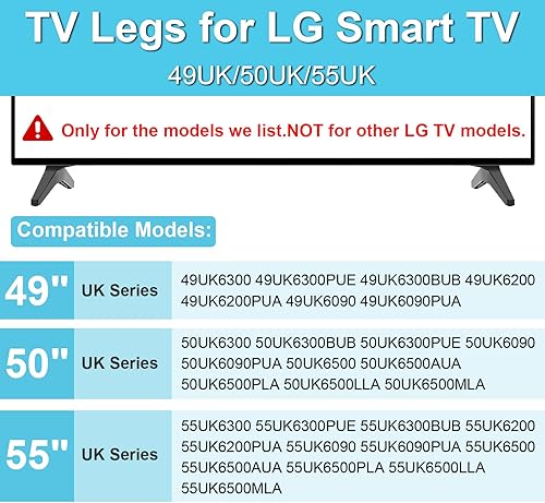 Miniatura 3 de Patas de TV para soporte de TV LG, para 49UK/50UK/55UK 55UK6300 55UK6200 55UK6090 55UK6500AUA 50UK6300 50UK6200 50UK6090 50UK6500AUA 49UK6300