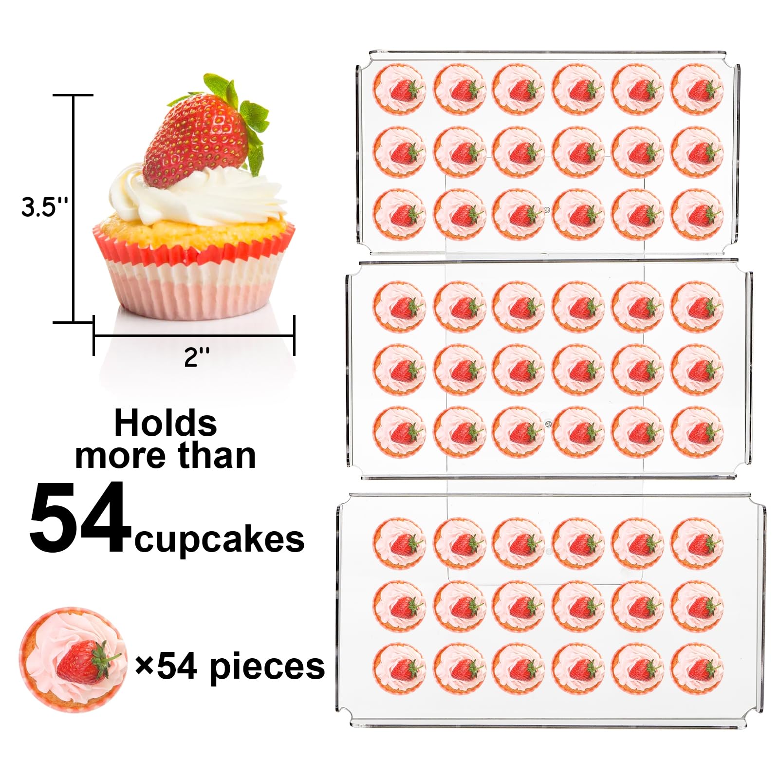Juego de mesa de postre de acrílico, soporte transparente para cupcakes de 3 niveles, bandeja elevadora de alimentos para bodas, fiestas de cumpleaños, baby shower, bufé