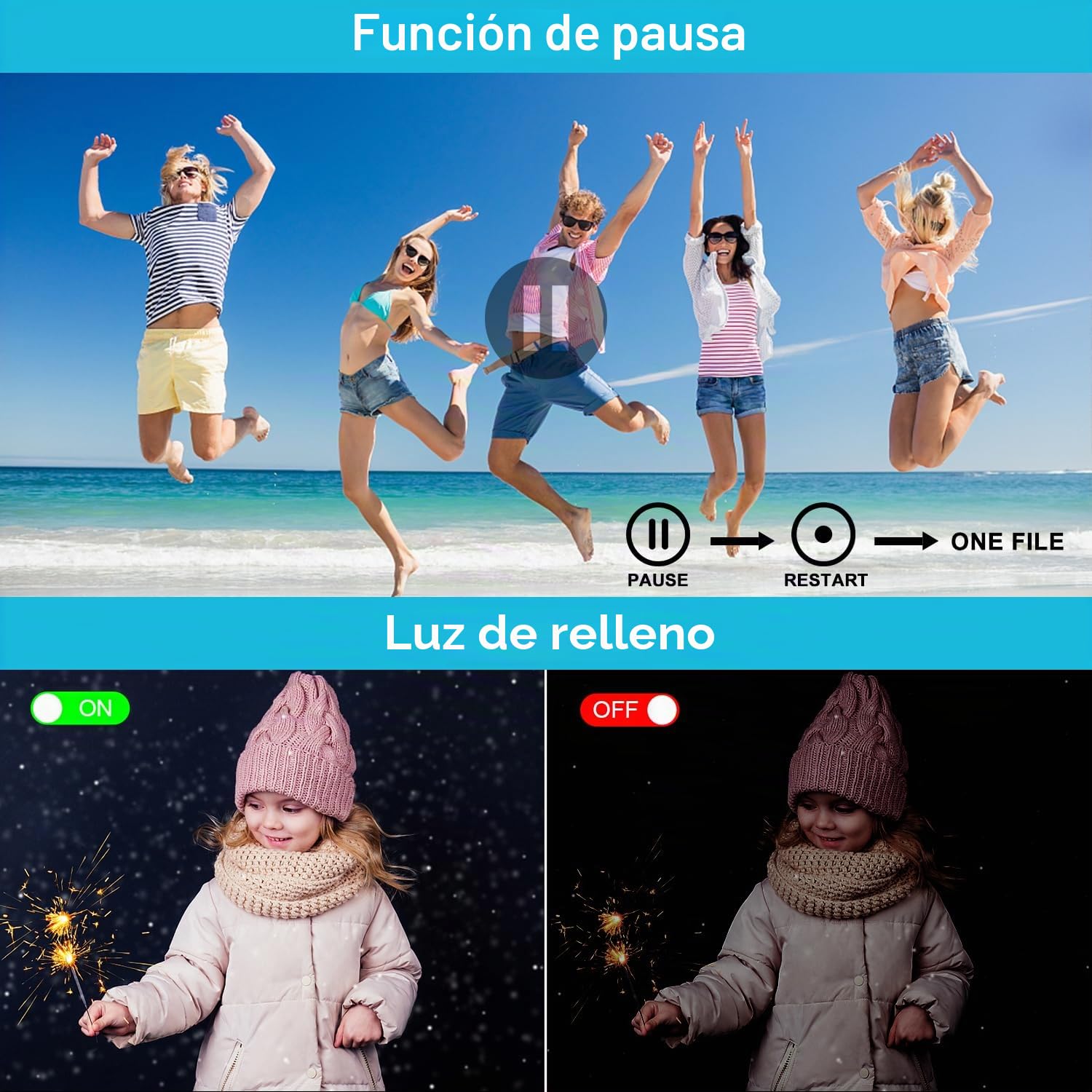 Videocámara Windancy FHD 1080P 48MP 4K Videocámara para YouTube, Videocámara de Vlogging Grabadora 18X Zoom Digital Pantalla IPS de 3.0 Pulgadas con Rotación de 270 Grados