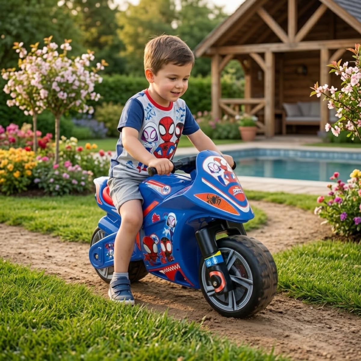 Motocicletta da bambini INJUSA 4-7 Anni Spidey Design - Dettaglio