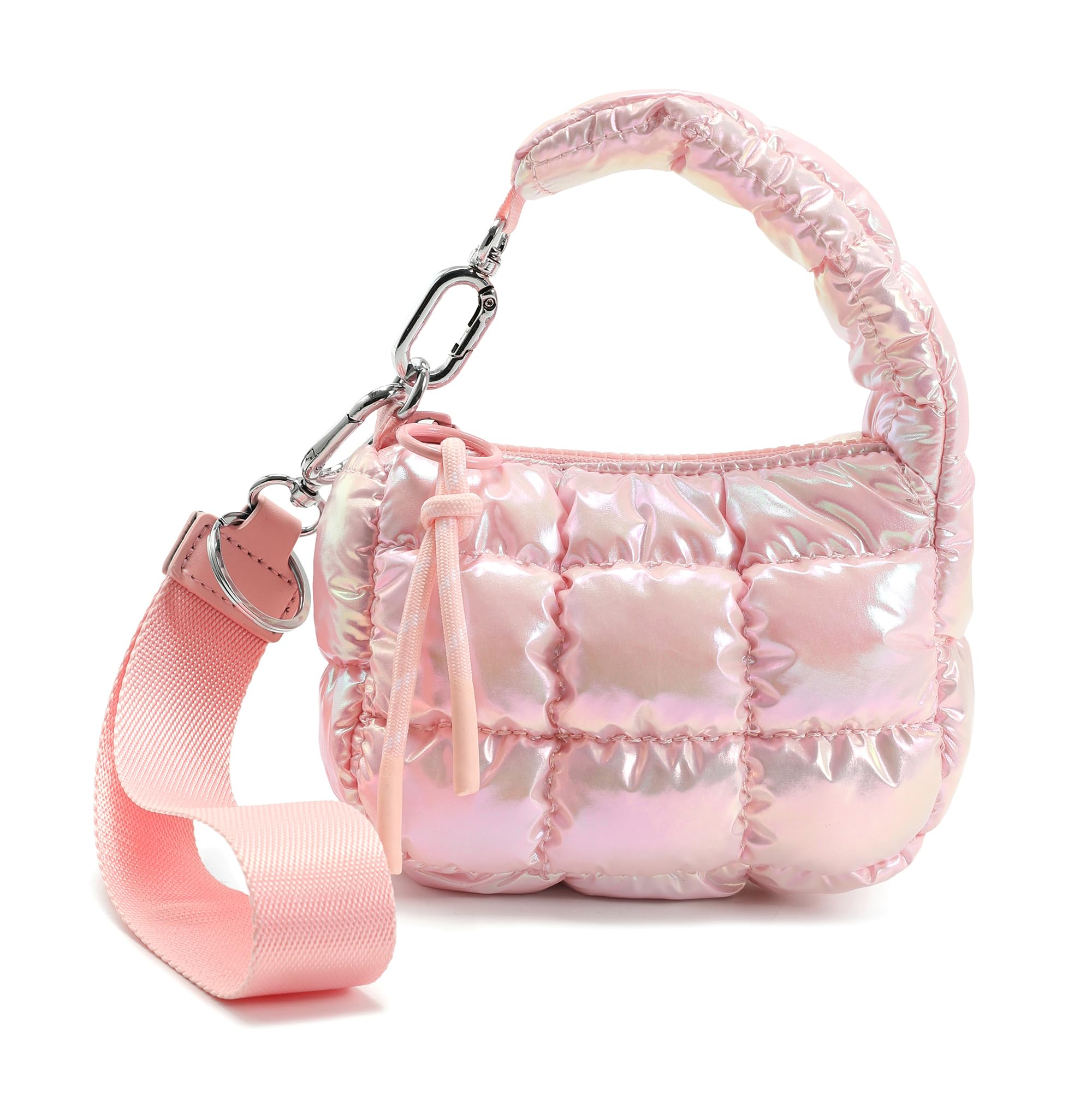 Mini Quilted Wristlet Bag for Women, Puffer Handbags,Evening Bags,Charm Lipstick Bag,Cute bag Charm for Gift