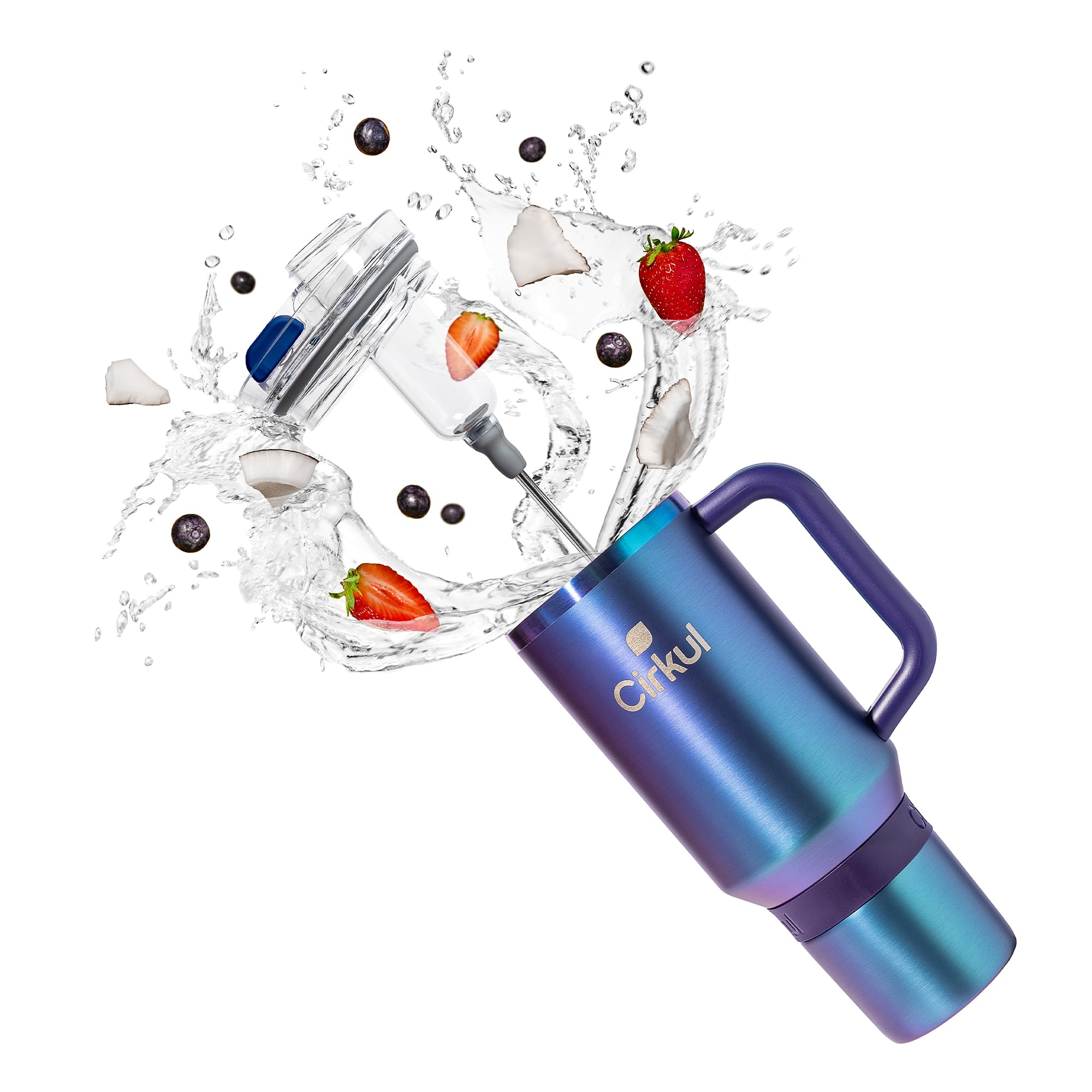Cirkul40oz. Chameleon Stainless Steel Tumbler with Handle, All-Day StrawSip, Double-Wall Insulated