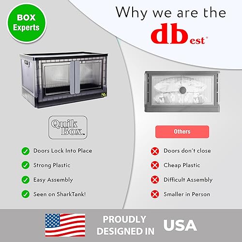 Miniatura 6 de dbest Products Quik Box - Contenedores de almacenamiento apilables de 8.4 galones con puertas, organizador plegable, contenedor plegable, para