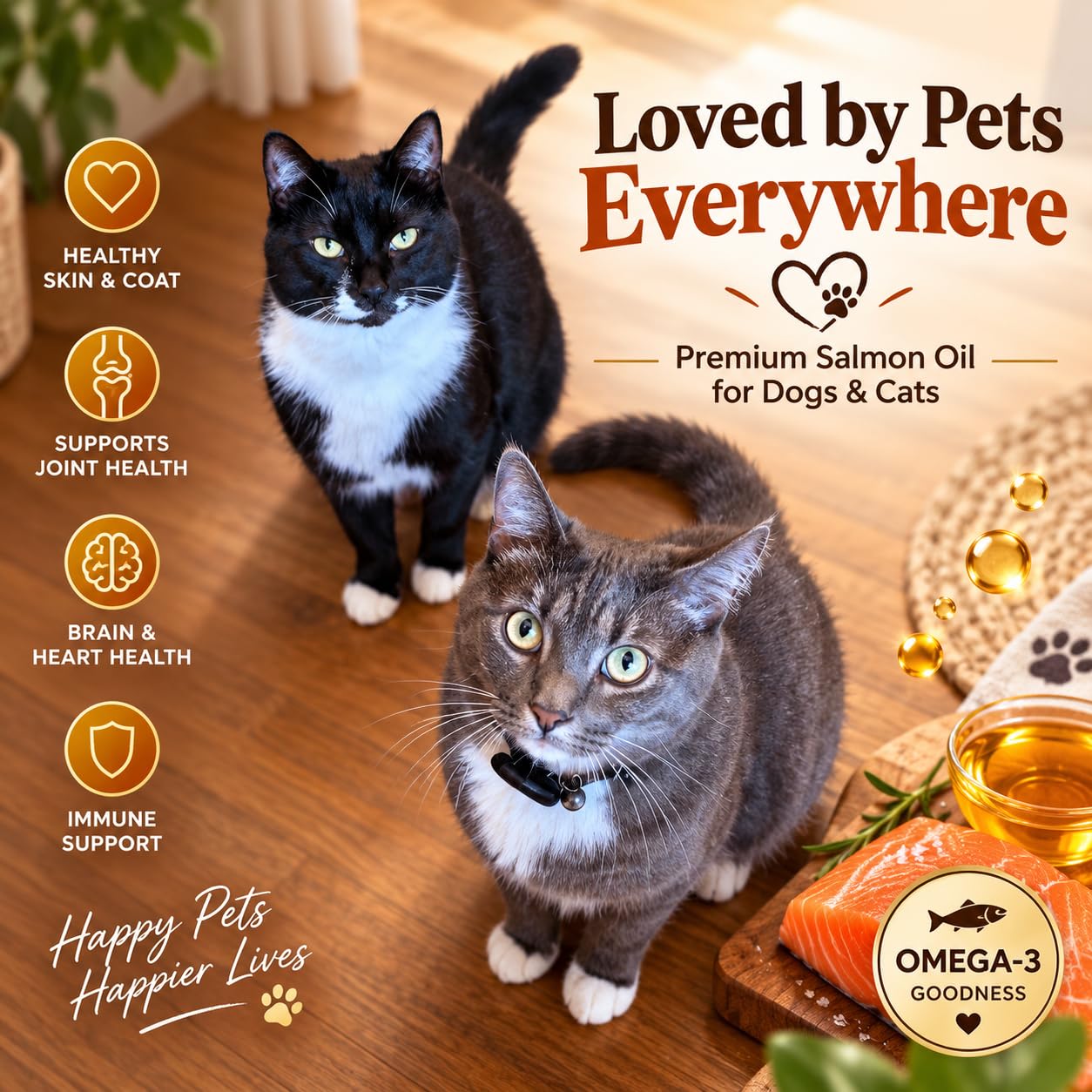 Salmon Oil for Dogs & Cats - Healthy Skin & Coat, Fish Oil, Omega 3, EPA, DHA, Pacific Salmon, Vitamin Blend for Pets, Supports Joint Health, Heart Health, Bone Health (8.45 oz) — Amazon image 5