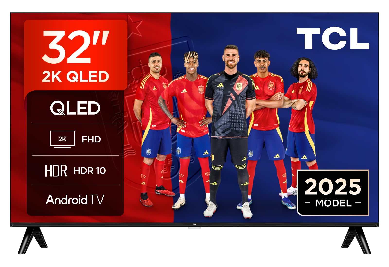 TCL 32V5C - Smart QLED Full HD de 32" Direct LED TV con Android TV y HDR - Compatible con Google Cast y Google Home, diseño Delgado 32" 2025 QLED FHD V5C