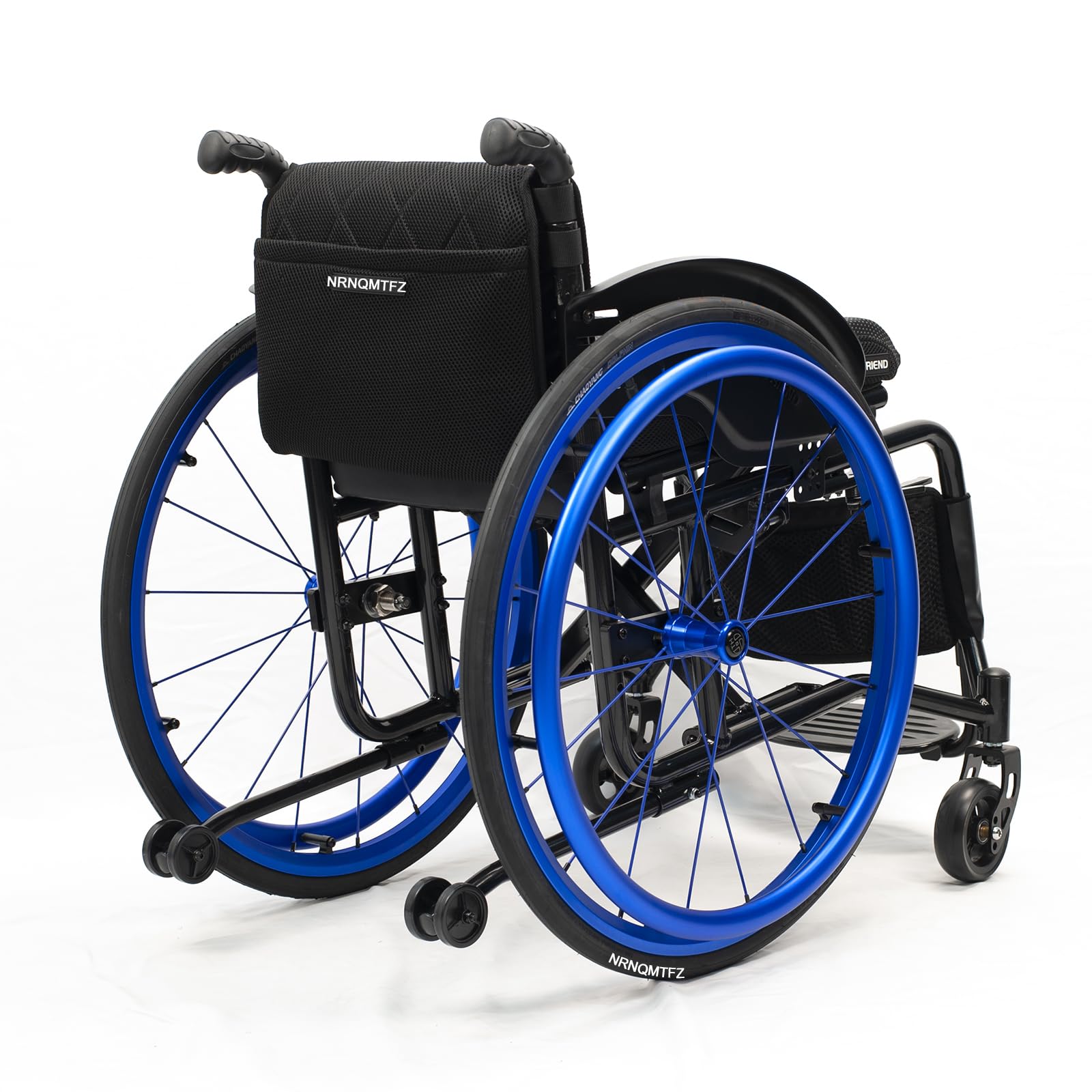 Silla de ruedas deportiva plegable ultraligera todo terreno, reposapiés ajustable y altura del asiento, aleación de aluminio autopropulsada, silla de ruedas manual portátil con antivuelco,