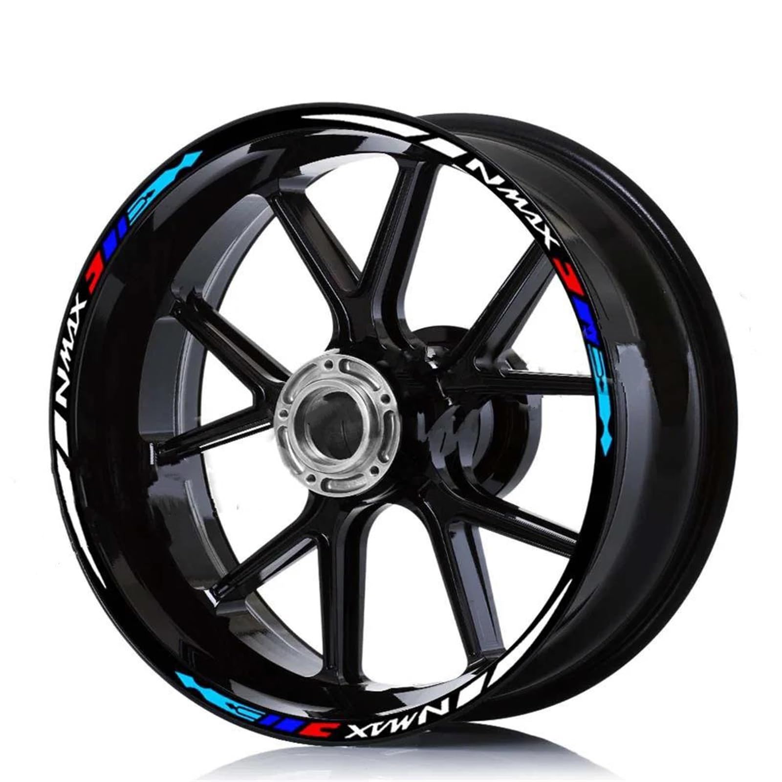 Stickers Motorcycle Wheel Stickers Reflective Decorative Rim for Nmax 125 155 Nmax125 Nmax155(Style 1)