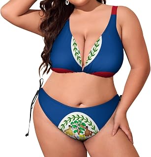Mexican Flag Women Plus Size Swimsuit Bikini Bathing Suits Tummy Control Swimwear