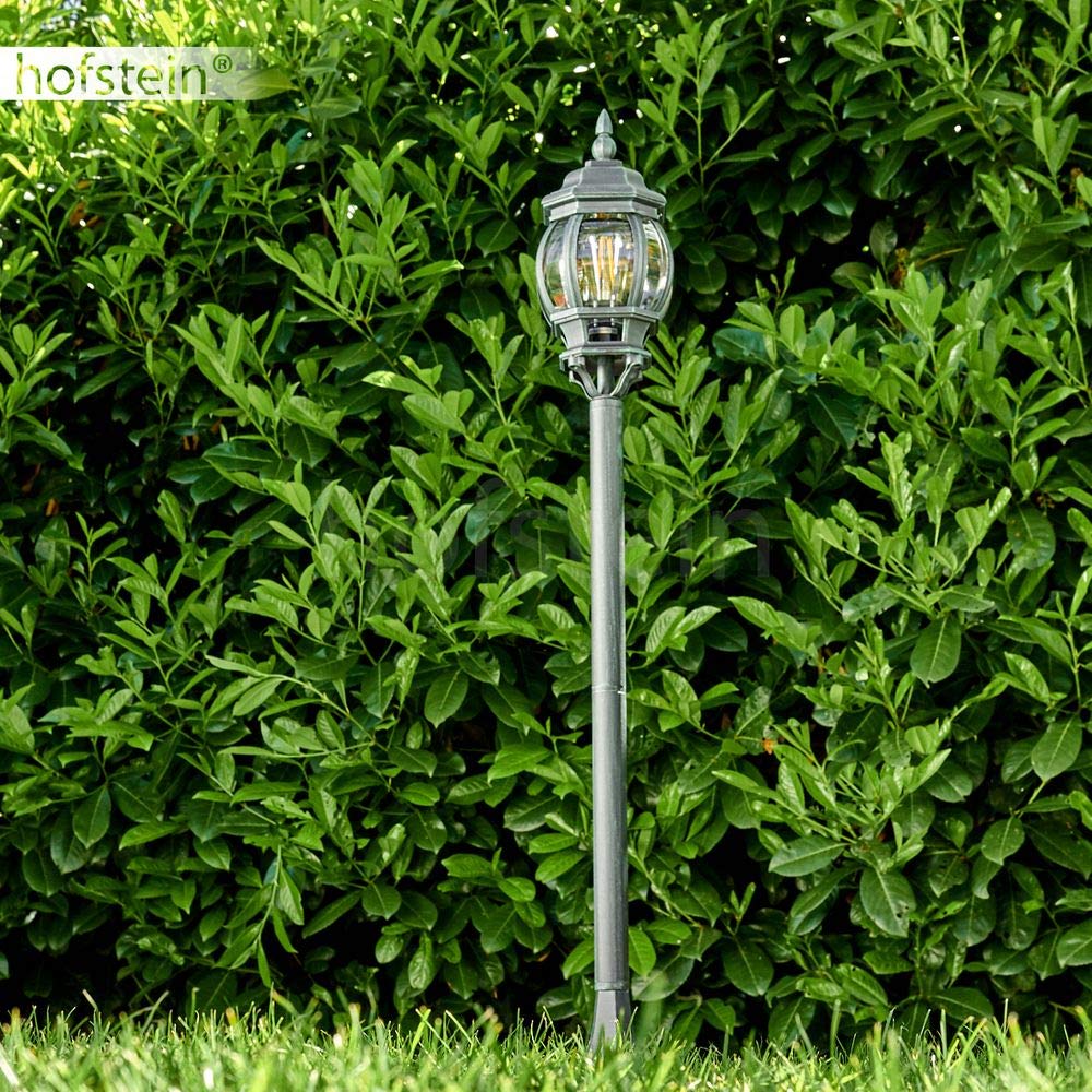 Lampadaire extérieur Lentua, luminaire vintage en aluminium moulé vert/noir de 120 cm de haut, luminaire de jardin pour une ampoule E27, ampoule(s) non incluse(s), IP44