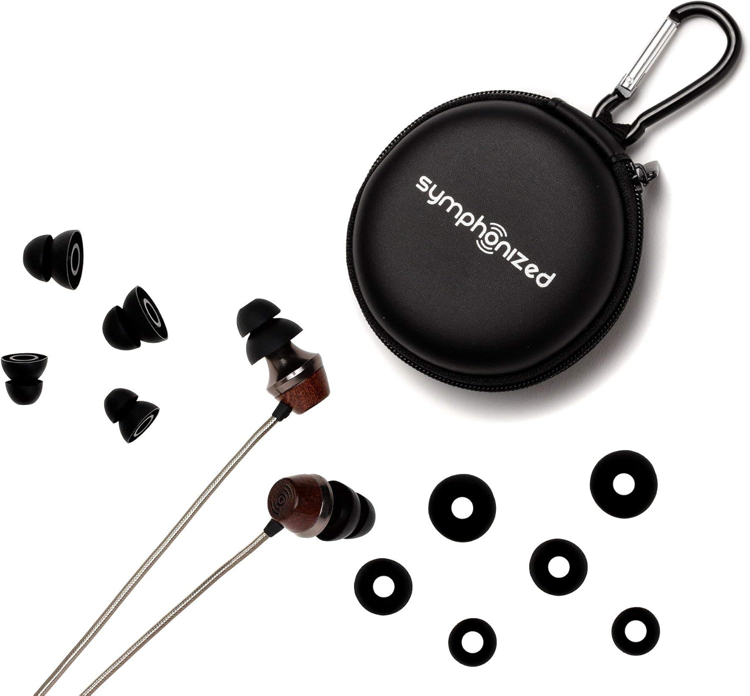 Symphonized ALN 2.0 Premium Genuine Wood In-ear Noise-isolating Headphones|Earbuds|Earphones with Innovative Shield Technology Cable and Mic (Gunmetal)