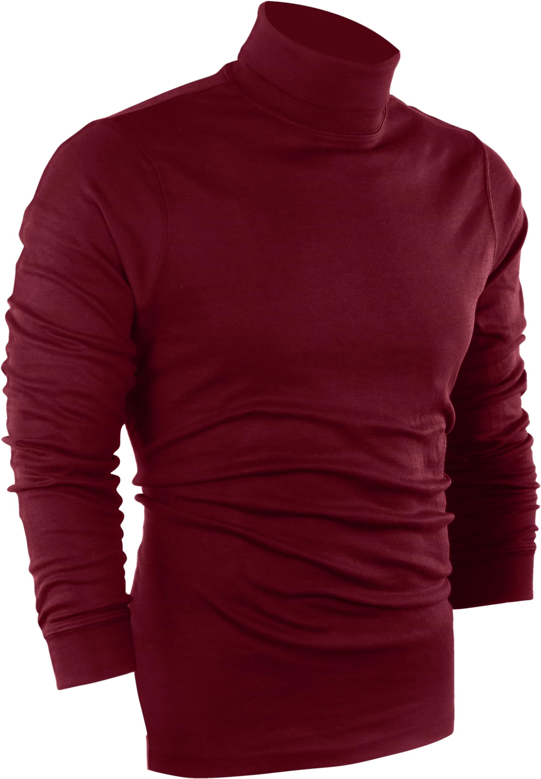 wear turtleneck men slim fit upf 50+ lightweight pullover sweater long sleeves top, x- large, wine red