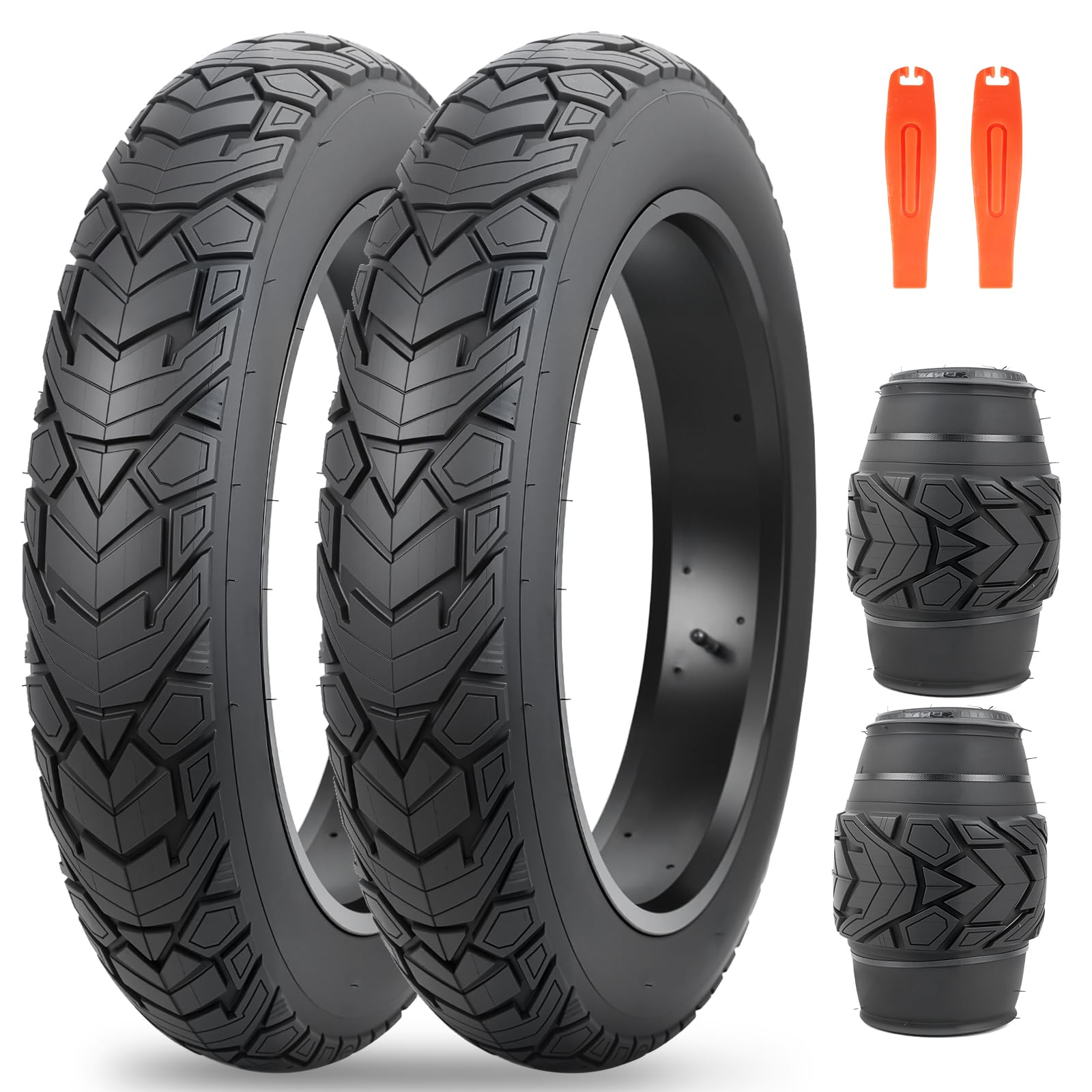 MEGHNA Fat Bike Tire 20/26 x 4.0 inch Fat Tire 20/26 inch Heavy Duty Grooves Foldable Replacement All Terrain Tire for Snow Bike E-Bike