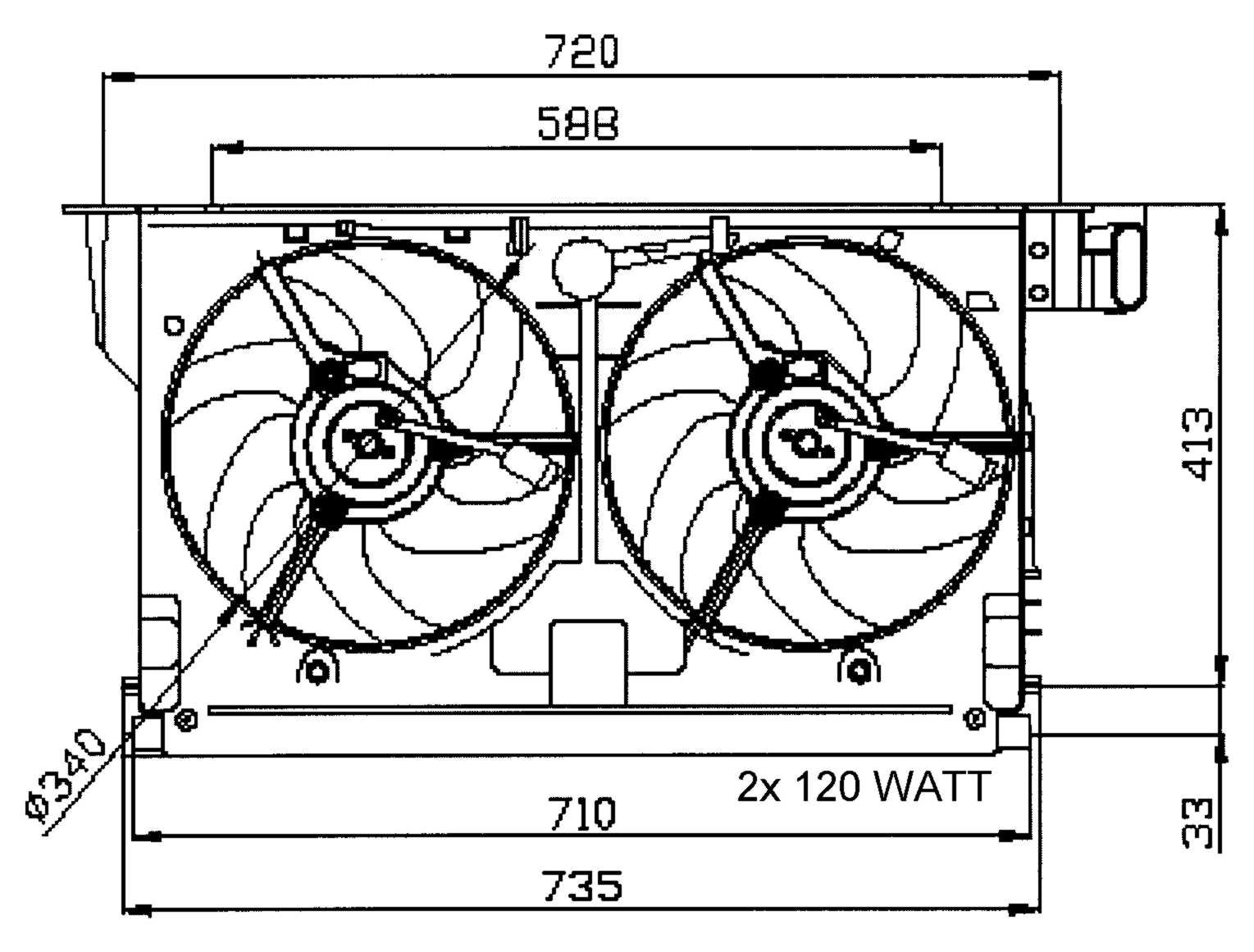 NRF 47051 Ventilador de motor con bastidor radiador (armazón) sin unidad de control