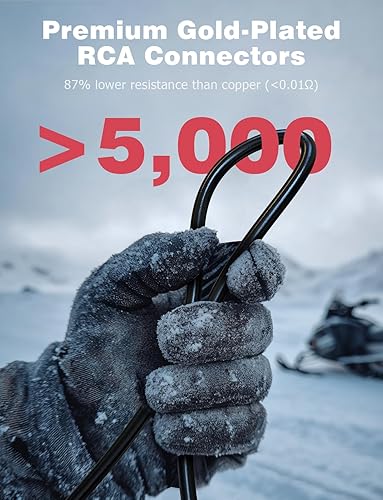 Miniatura 5 de Mellbree Snowmobiles - Cable divisor en Y de RCA para casco, de 10 pulgadas con conector dorado para calentador y visera o para dos personas, con