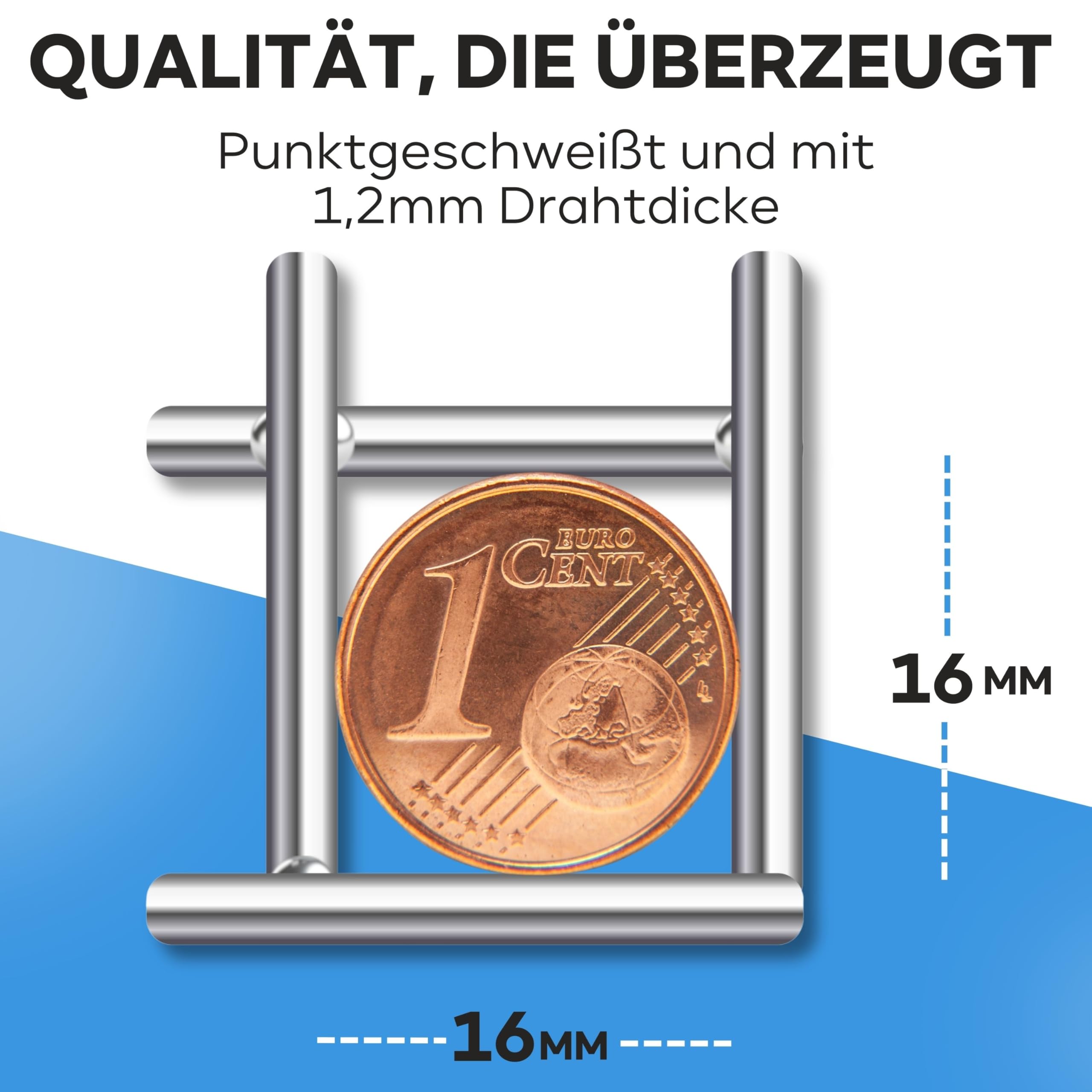 KrapTrap Volierendraht Drahtgitter I 16x16mm I 25 m x 1m I verzinkt I Hühnergitter I 1,2mm stark