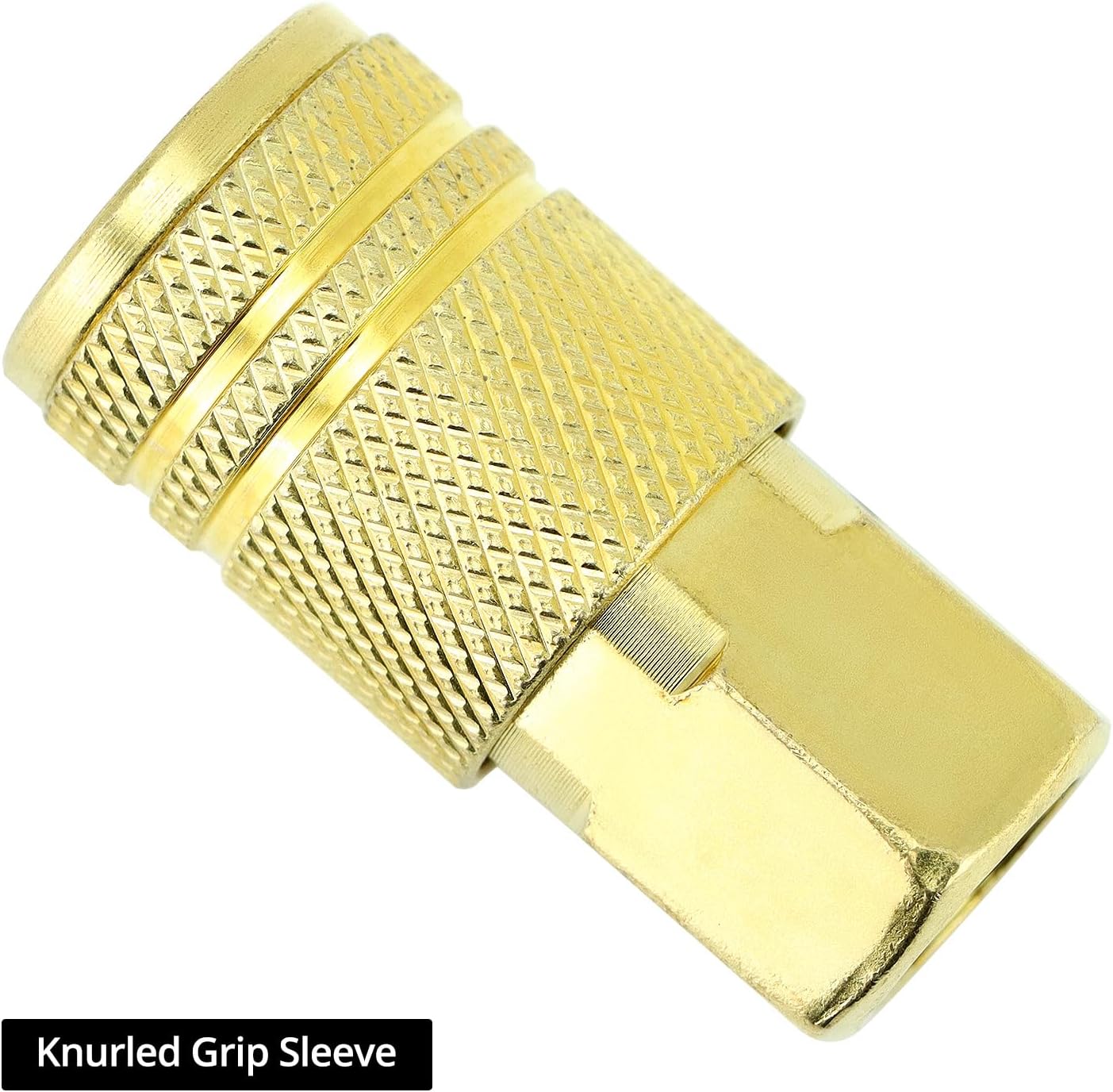 QWORK 1/4" NPT Female Thread Air Hose Fittings, 10 Pack Brass Quick Connector Air Coupler