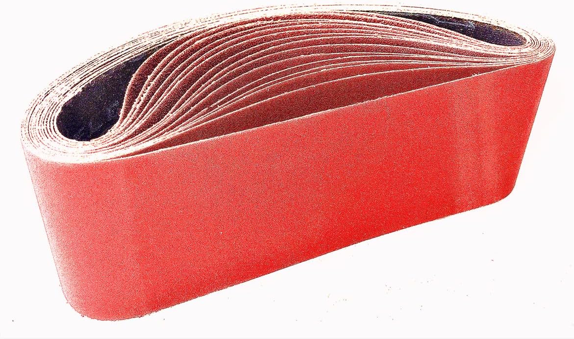 Lot De 12 Bandes Abrasives Pour Ponceuse à Bande - Dimensions 75 X 533 Mm - Grains 80, 120, 150 (4 De Chaque)