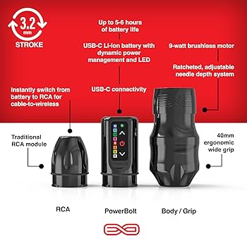 値下げ！Fk iron EXO 3.2mm ワイヤレス　タトゥーマシン　ペン型 Amazon.com: FK Irons - EXO Modular Rotary Tattoo Machine Pen