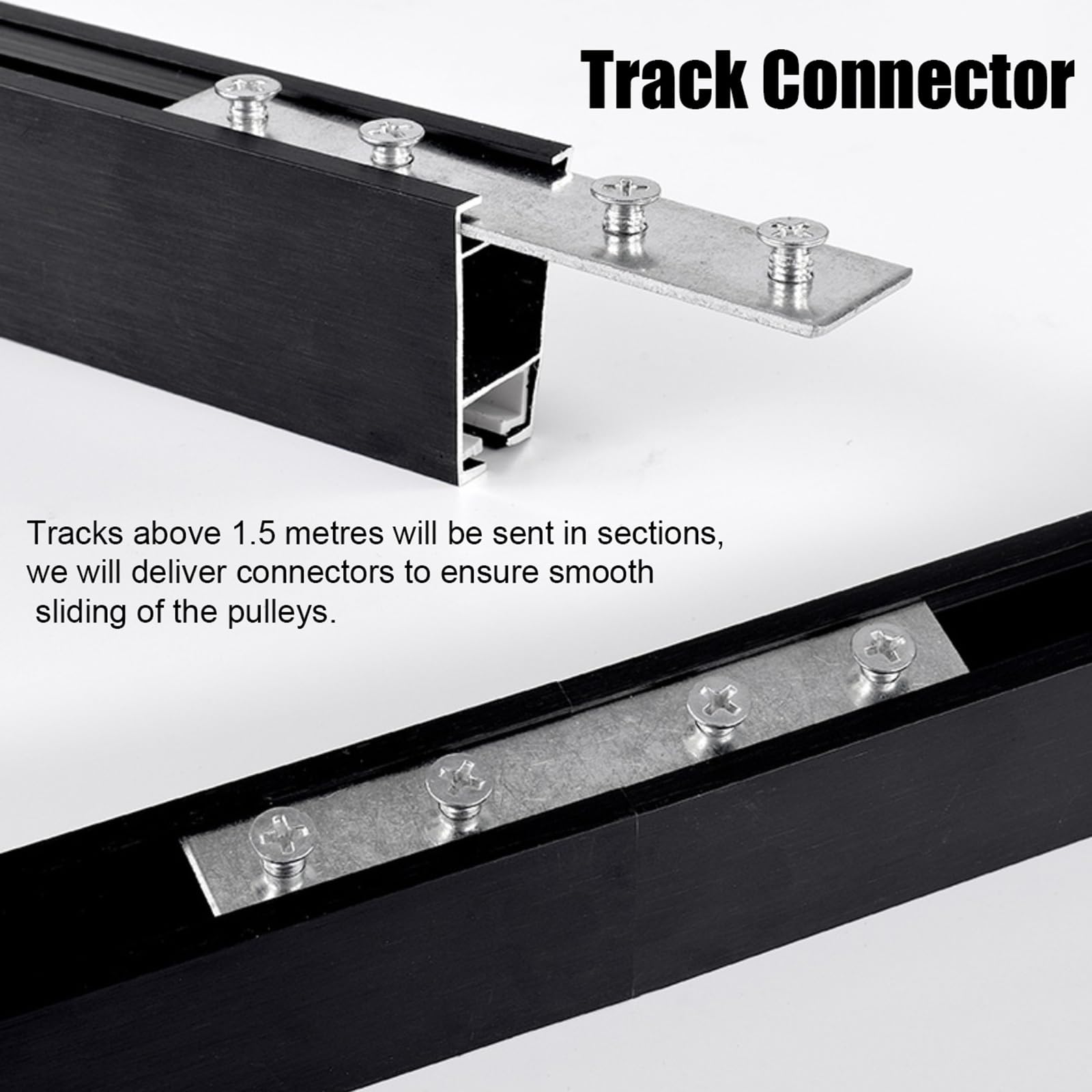 Rail de Rideau en Aluminium, Tringles à Rideaux pour Séparation de Pièce, Bureau, Salon, Chambre, Balcon, Fixé au Plafond/au Mural(White-Ceiling,1.40m)