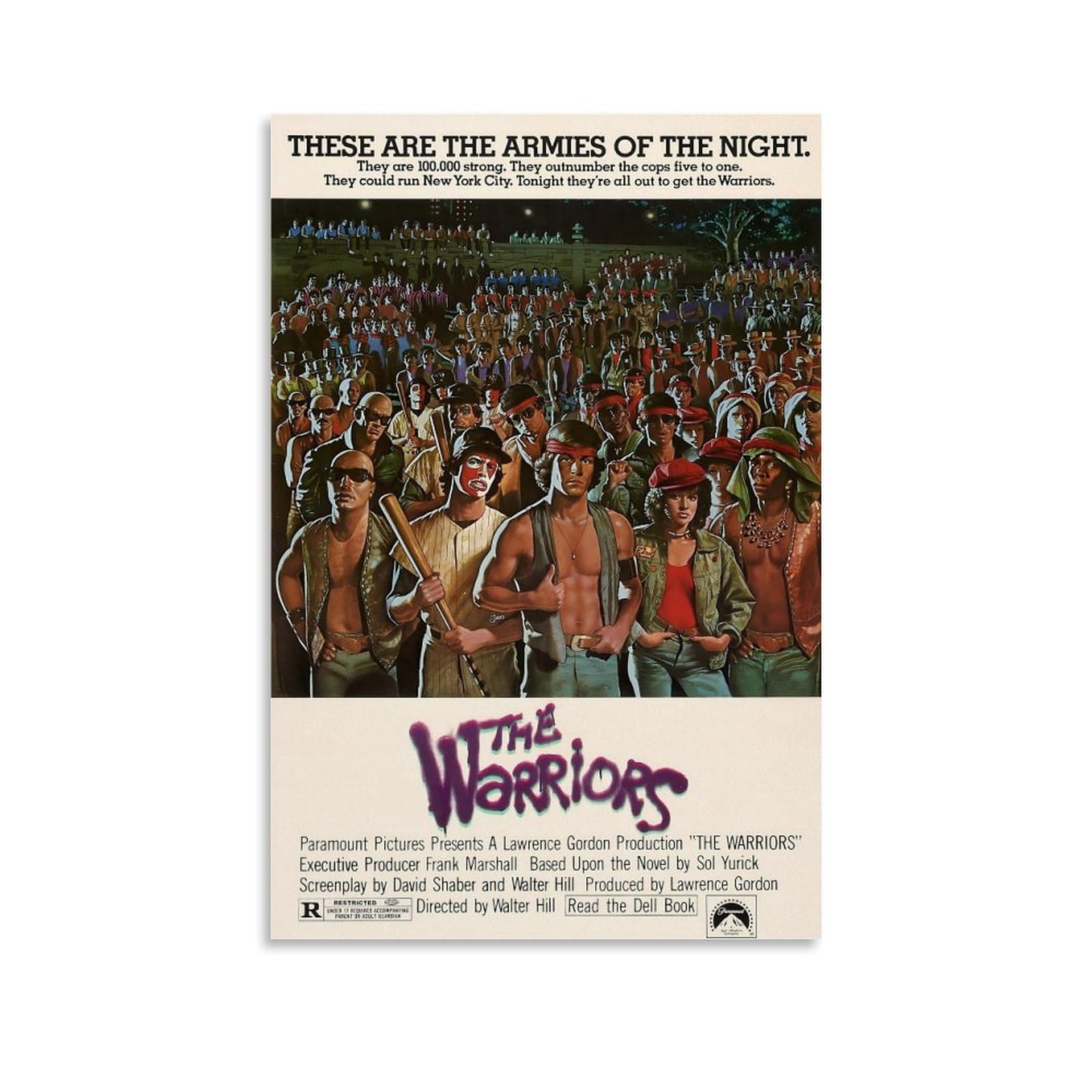 Amazon.com: The Warriors Movie Poster Vintage Posters Canvas Art