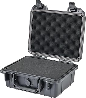 HMF ODK100 Outdoor-Fotokoffer, Transportkoffer mit Rasterschaumstoff | 27 x 24,5 x 13 cm