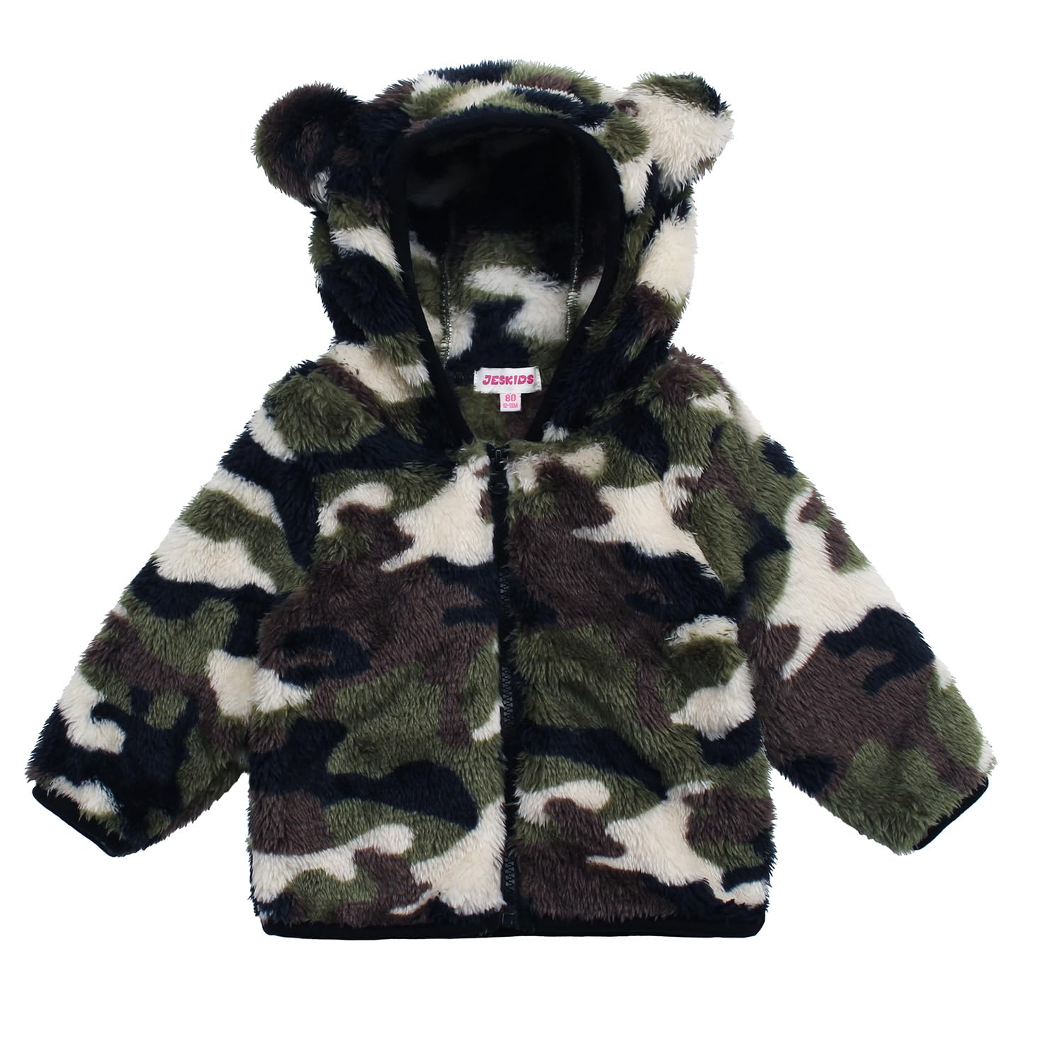 JESKIDS Toddler Girls Boys Fleece Hoody Jacket Zip Up Teddy Coat Warm Winter Outwear