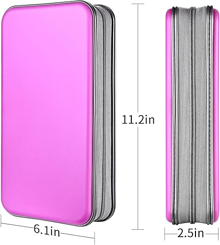 Miniatura 6 de LIOVODE Funda para DVD, estuche portátil para CD de capacidad para 96 unidades, almacenamiento de plástico duro, organizador de cartera de CD para