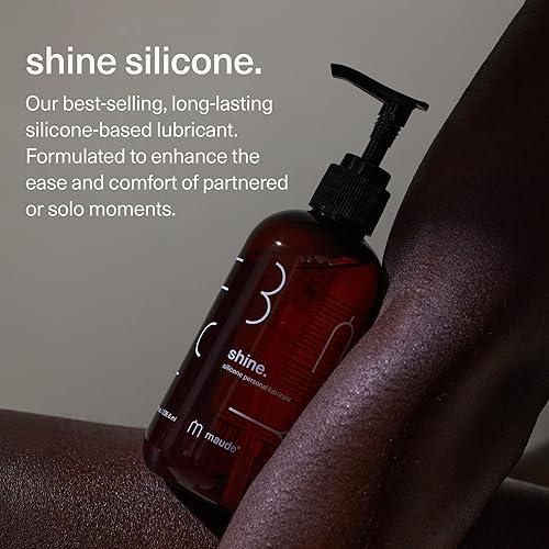 Vista 2 de Maude Shine Lubricante personal de silicona – Lubricante de silicona de larga duración, no pegajoso, hipoalergénico + lubricante personal sin