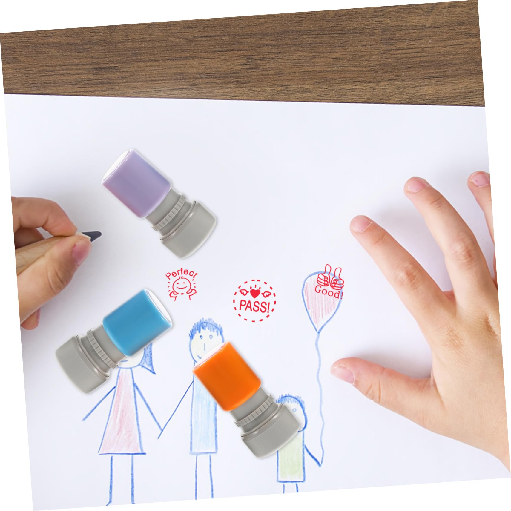 EXCEART 18pezzi Timbri Per Insegnanti Timbri Educativi Con Design Cartone Perfetti Per Riconoscimenti e Attività Scolastiche Facili Da Usare Casual Per Decorare Card e Scrapbook