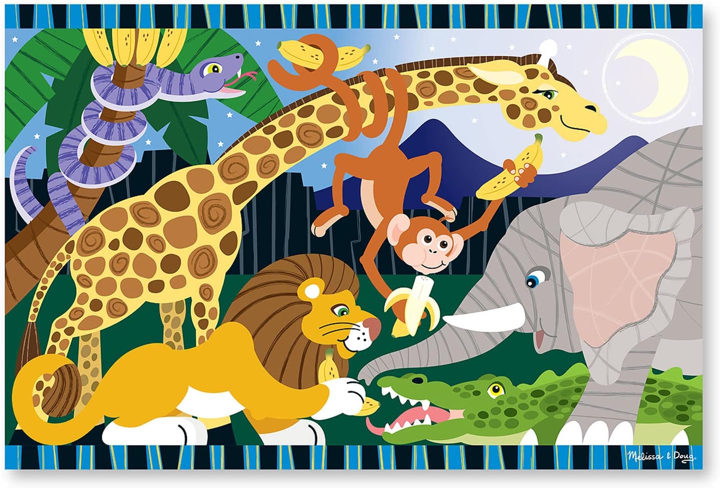 Melissa & Doug Safari Social Jumbo Jigsaw Floor Puzzle (24 pcs, 2 x 3 feet) : Melissa & Doug, 24pc 4423: Everything Else