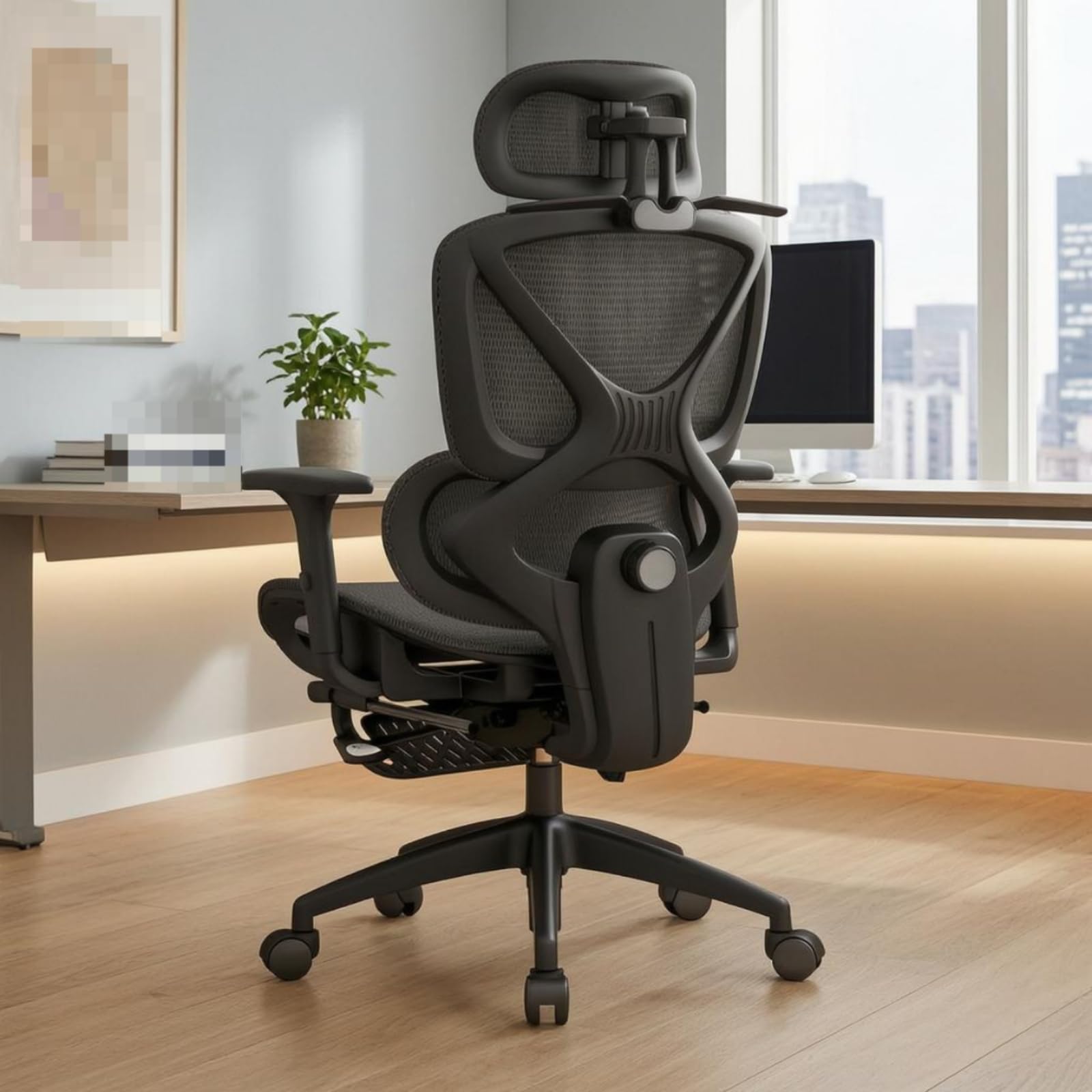 Silla Ergonómica de Oficina Silla de, Negro, Style to 4