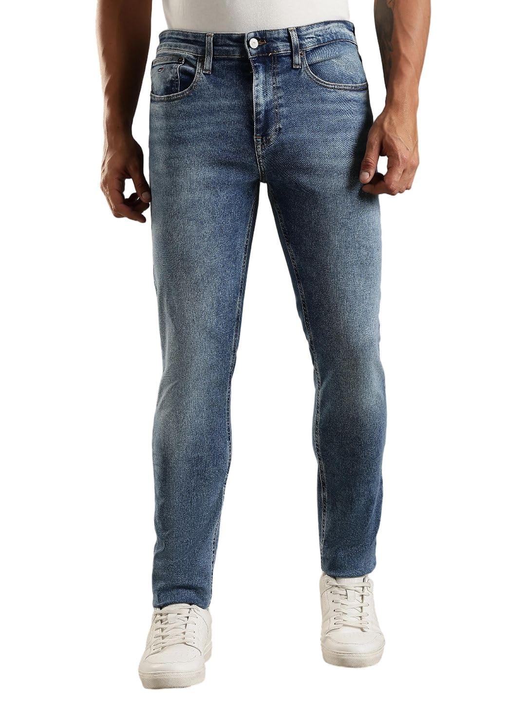 tommy hilfiger Mid-Wash Slim Fit Mid Rise Jeans-picture-29