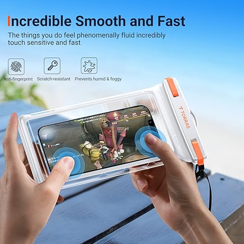 Miniatura 5 de TORRAS Icecube - Bolsa impermeable IPX8 para teléfono, pantalla subacuática táctil, funda impermeable para esnórquel, cordón ajustable, accesorios