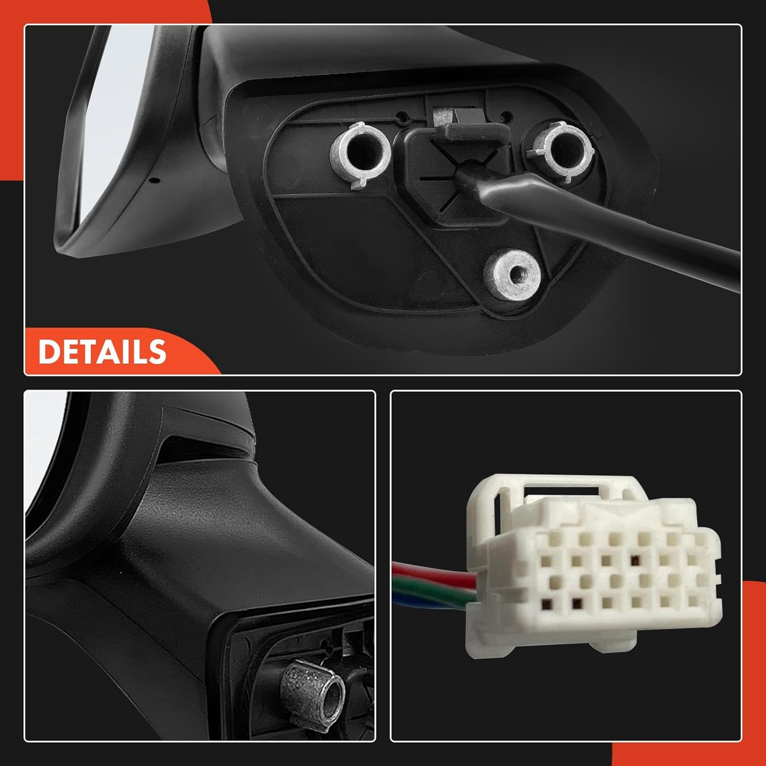 A-Premium Driver Side Power Door Mirror - Compatible with Nissan Versa Note 2015 2016 2017 2018 2019 - Non-Heated Manual Folding Smooth Black Outside Rear View Mirror - Replace# 96302-9MB0A