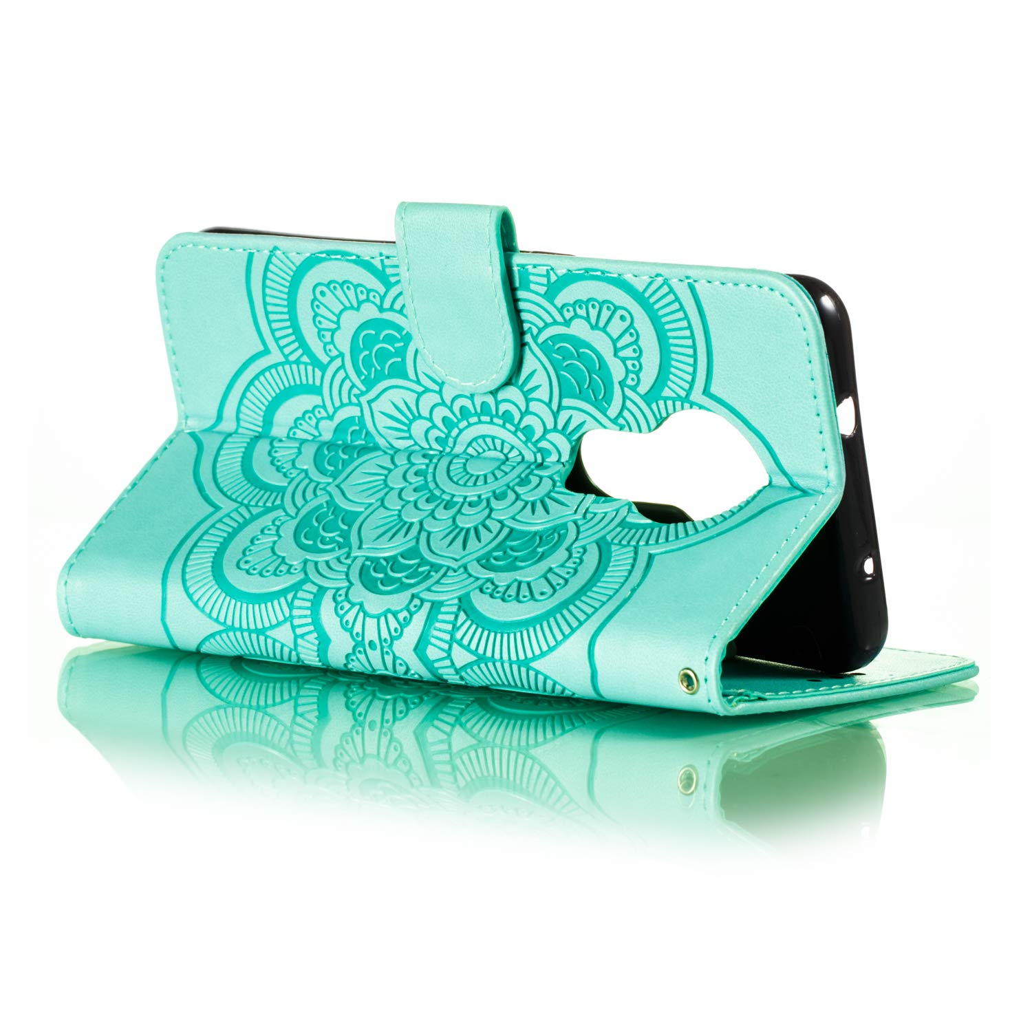 Custodia Portafoglio In Pelle PU Per Nokia 7.2/6.2 – Green Mandala LD Con Chiusura Magnetica