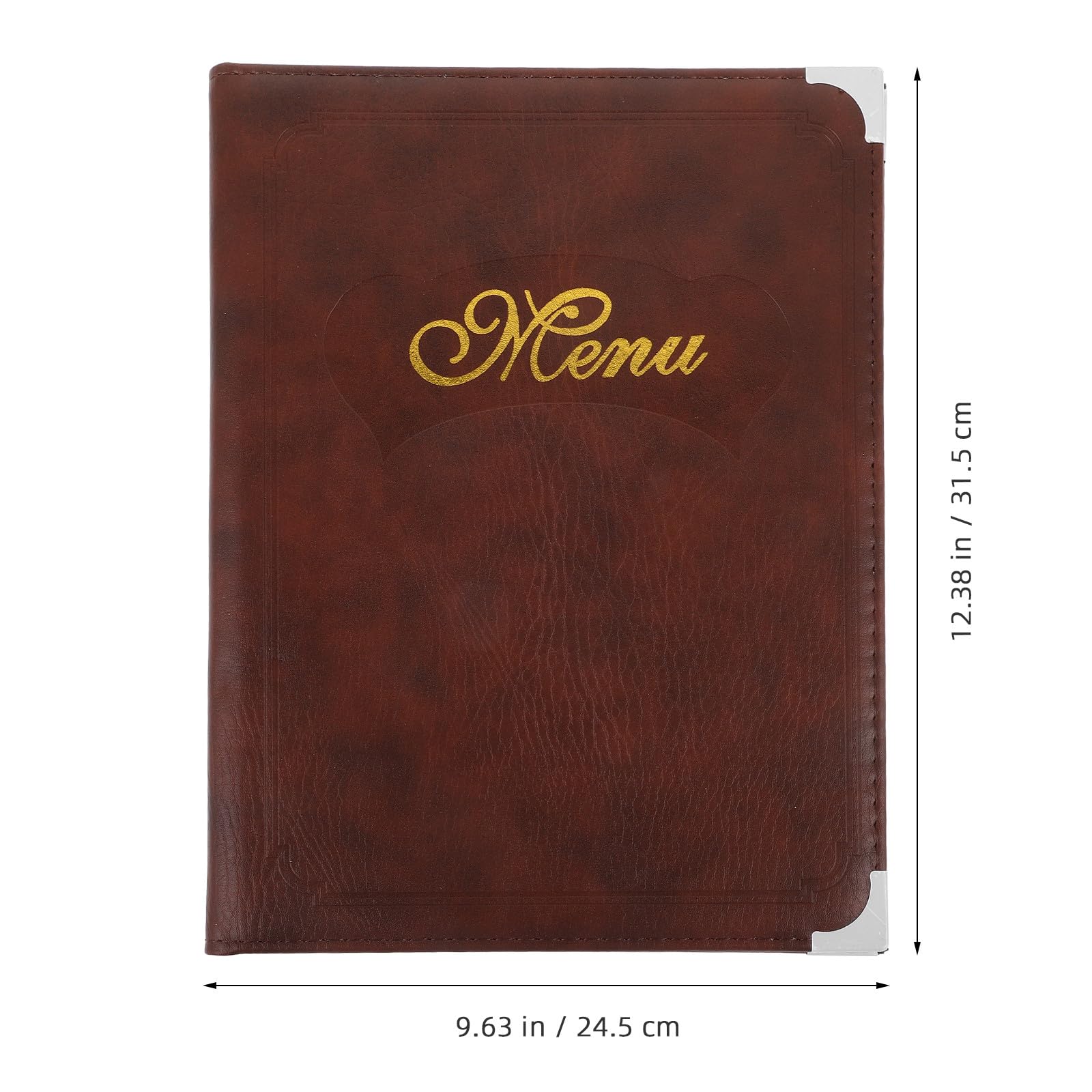 TOYANDONA Portamenús Multifuncional de A4 Cubierta de Cuero Artificial Color Café, Libro Práctico Hojas de Pvc Transparente, Carpeta para Menú de Restaurante y Hotel, Soporte Resistente