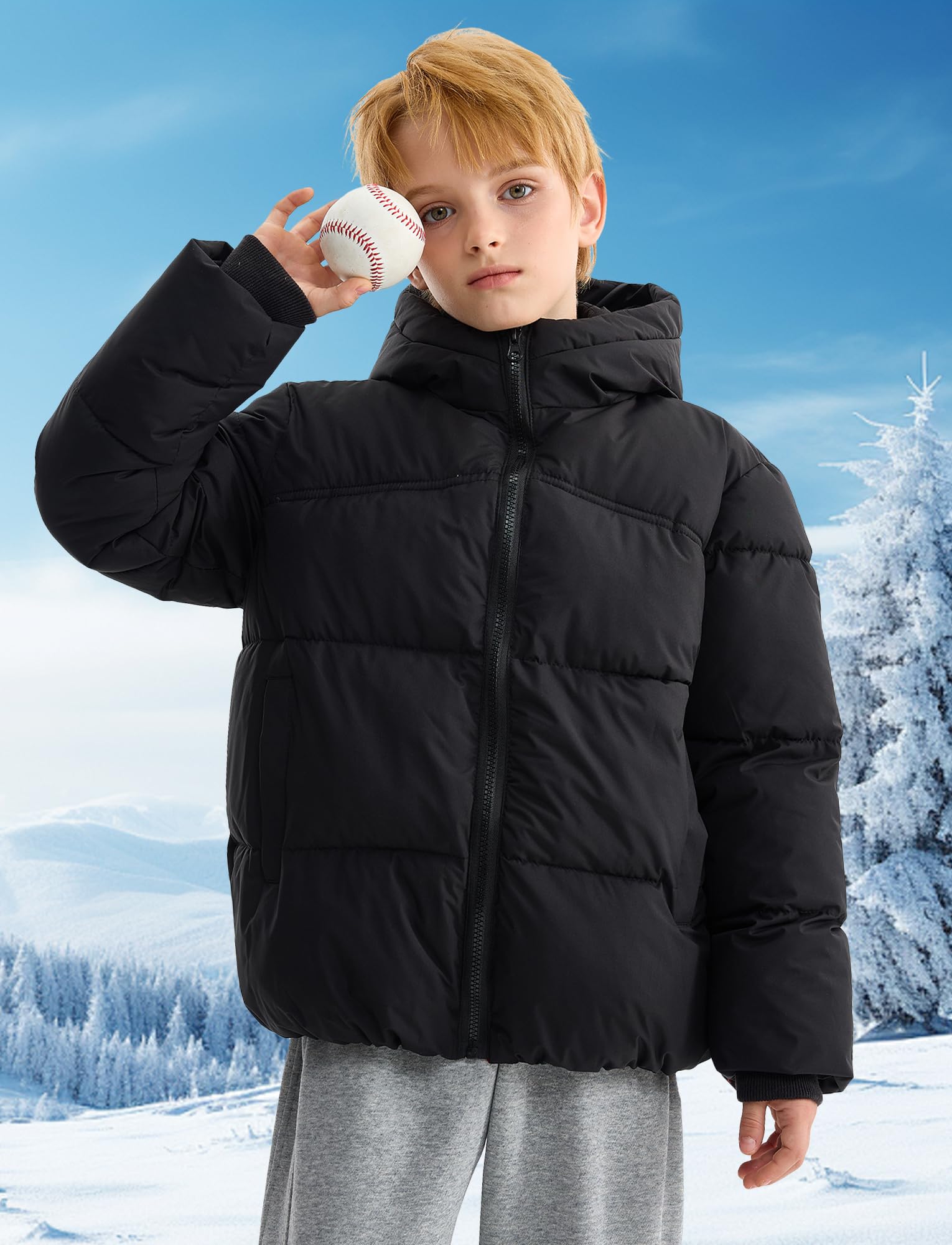 Happy Cherry - Cappotto Caldo Inverno con Cappuccio Ragazzo Ragazza Giacca Imbottita Bambini Ragazze Vestiti spessi Caldi per Neve All'aperto - 5-12 Anni