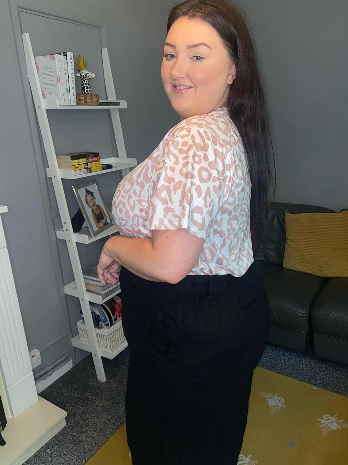 CARCOS Plus Size Tops for Women Short Sleeve Shirt Summer Star/Leopard/Tie Dye/Flower Crewneck Pullover Tunic XL-5XL - Image 3