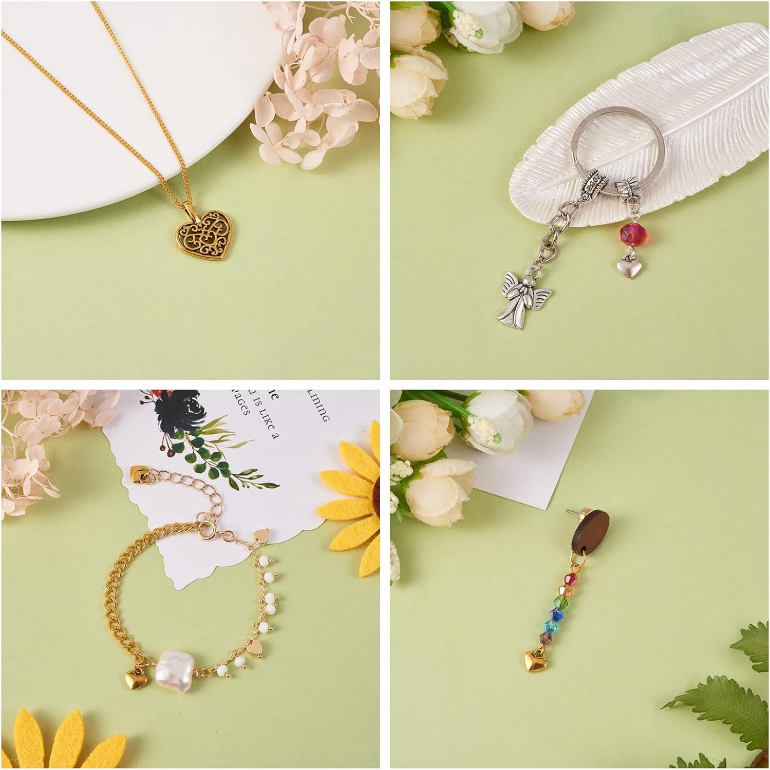 200 Pieces Antique Heart Charm Pendant Hollow Lovely Heart Charms Tibetan Style Alloy Pendants for Jewelry Necklace Earring Making Crafts - Image 5