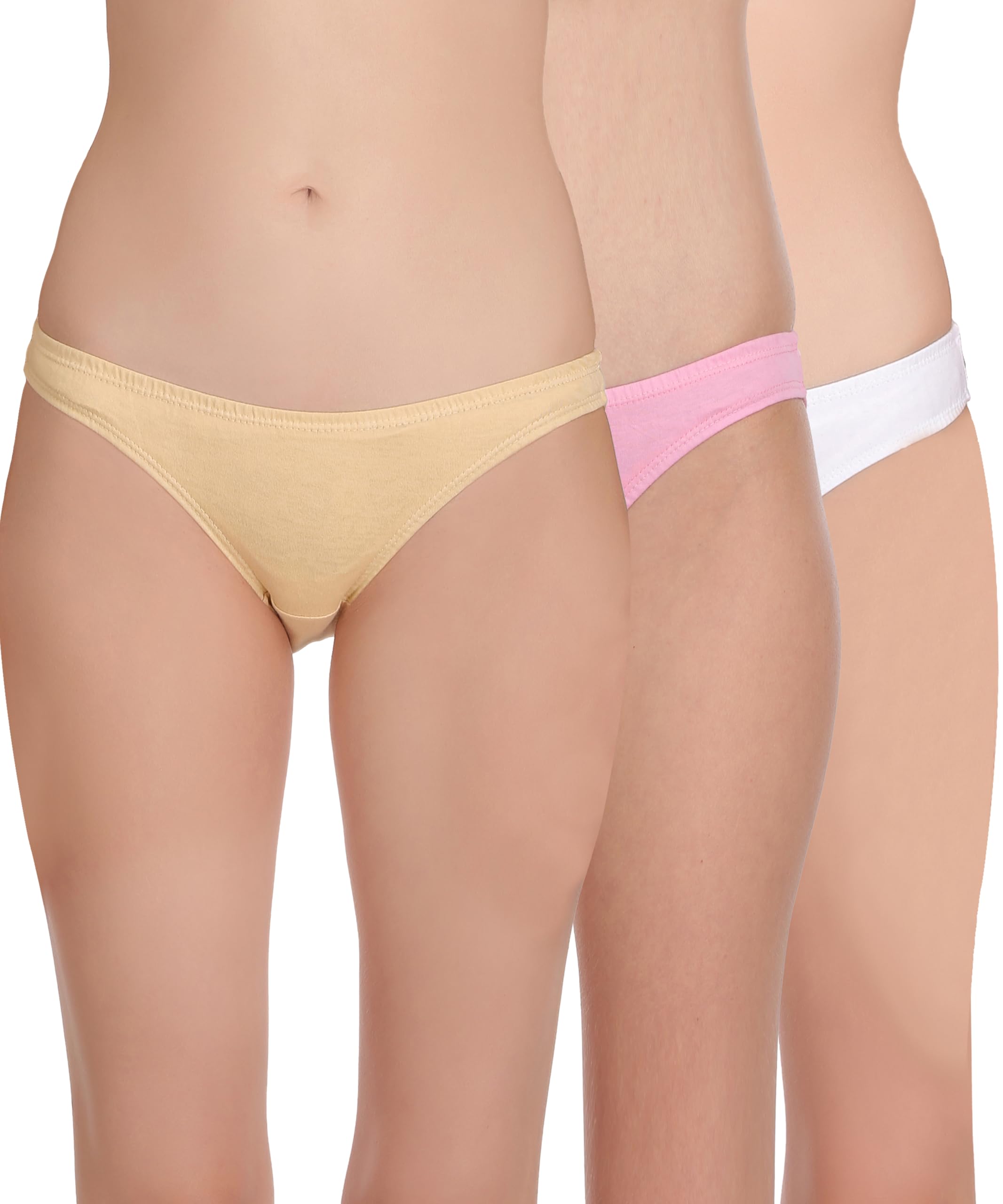 selfcare Solid Mid Rise Bikini Panty|Seamless Inner|Soft Stretch Everyday Innerwear|Mid Rise Comfortable Fit|Breathable Fabric|Concealed Waistband|1_Pack of 3-picture-43