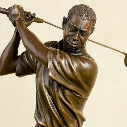 Miniatura 6 de Estatua de golfista de bronce, decoración para el hogar, 100% bronce, escultura de escultura, escultura masculina, regalo de arte