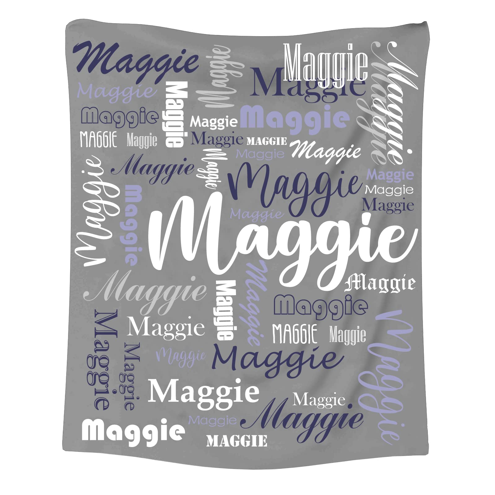 Hoomall Gray-1 40 * 50in Customized Blankets with Name for Adult, Personalized Super Soft Flannel Throws for Kids with Names Gift for Birthday Christmas Valentines Day Gift