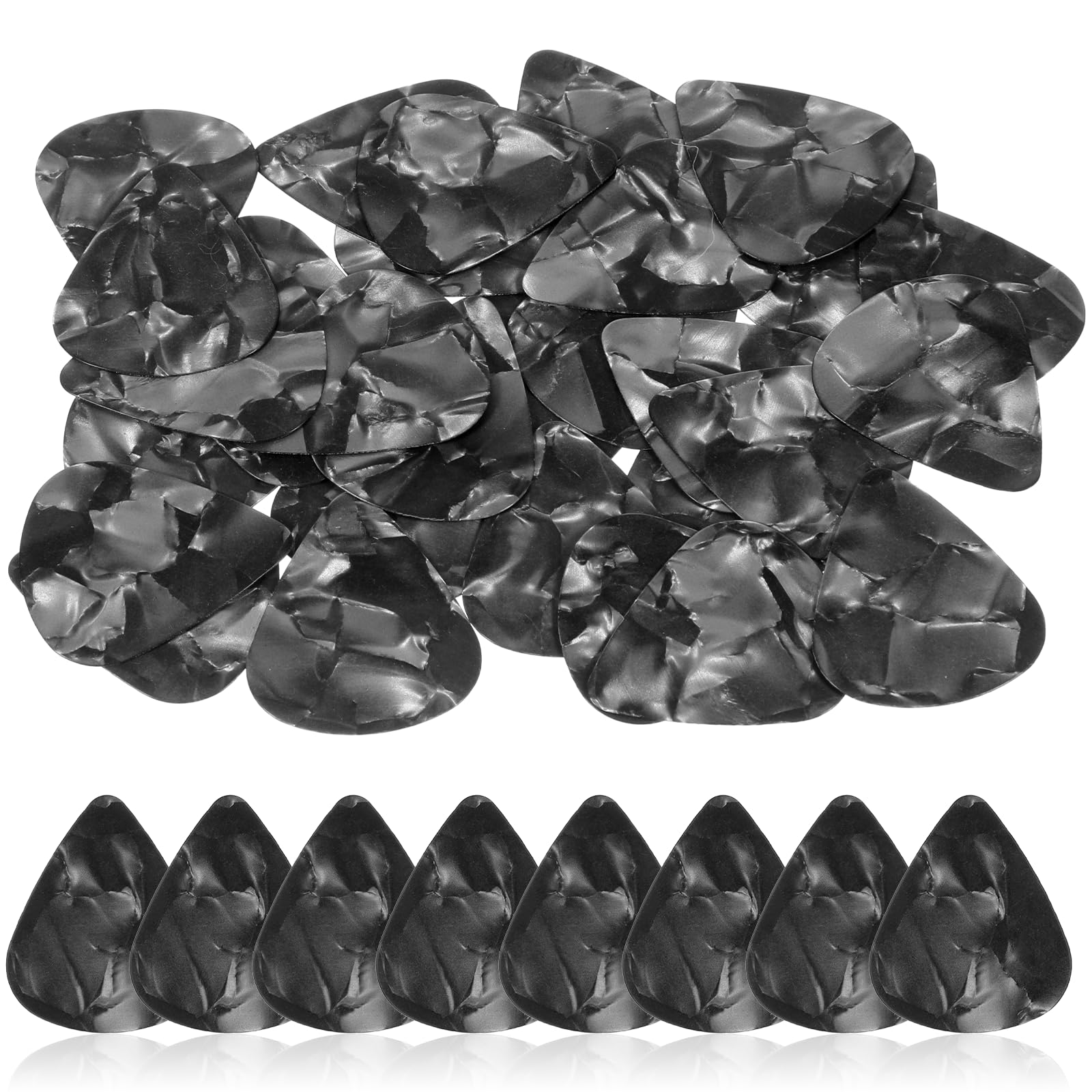 30 plettri neri per chitarra, in celluloide, per chitarra elettrica, acustica, basso (0,5 mm)